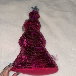 Nicole Miller pink sequin Christmas tree with star on top